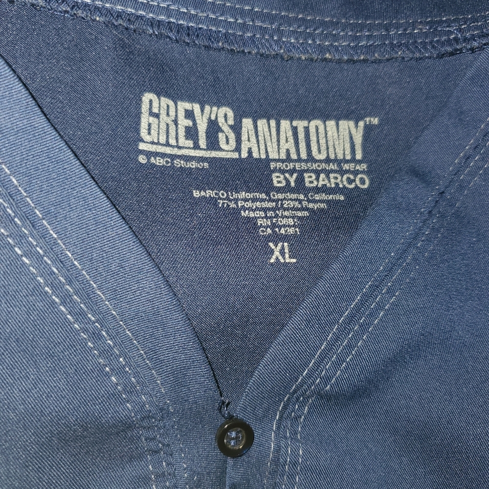 Greys anatomy scrub top navy XL